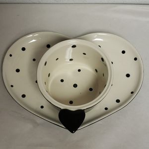 Temp-tations by Tara 2 pc heart dish set ceramic